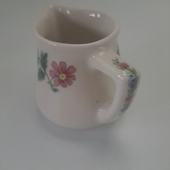 Syracuse China Dewitt Clinton Creamer Milk Pitcher Flowers White Vintage - Picture 8 of 10